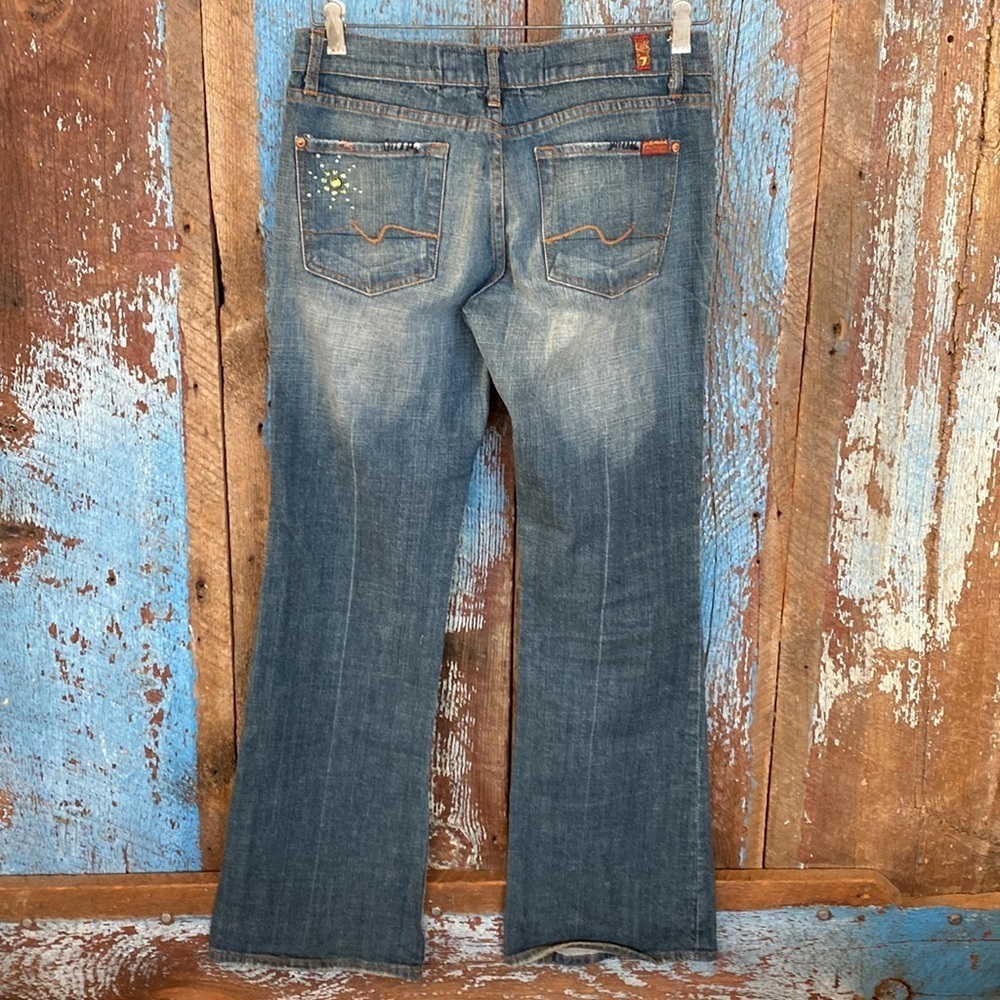 7 For All Mankind Straight Legged Embellished Jeans - Picture 4 of 8